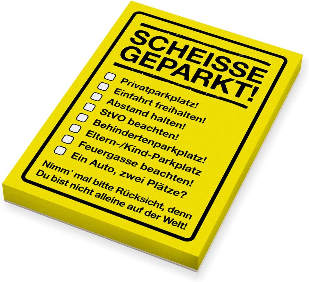 Denkzettel - Scheiße-geparkt-Blocks - DZ-00511