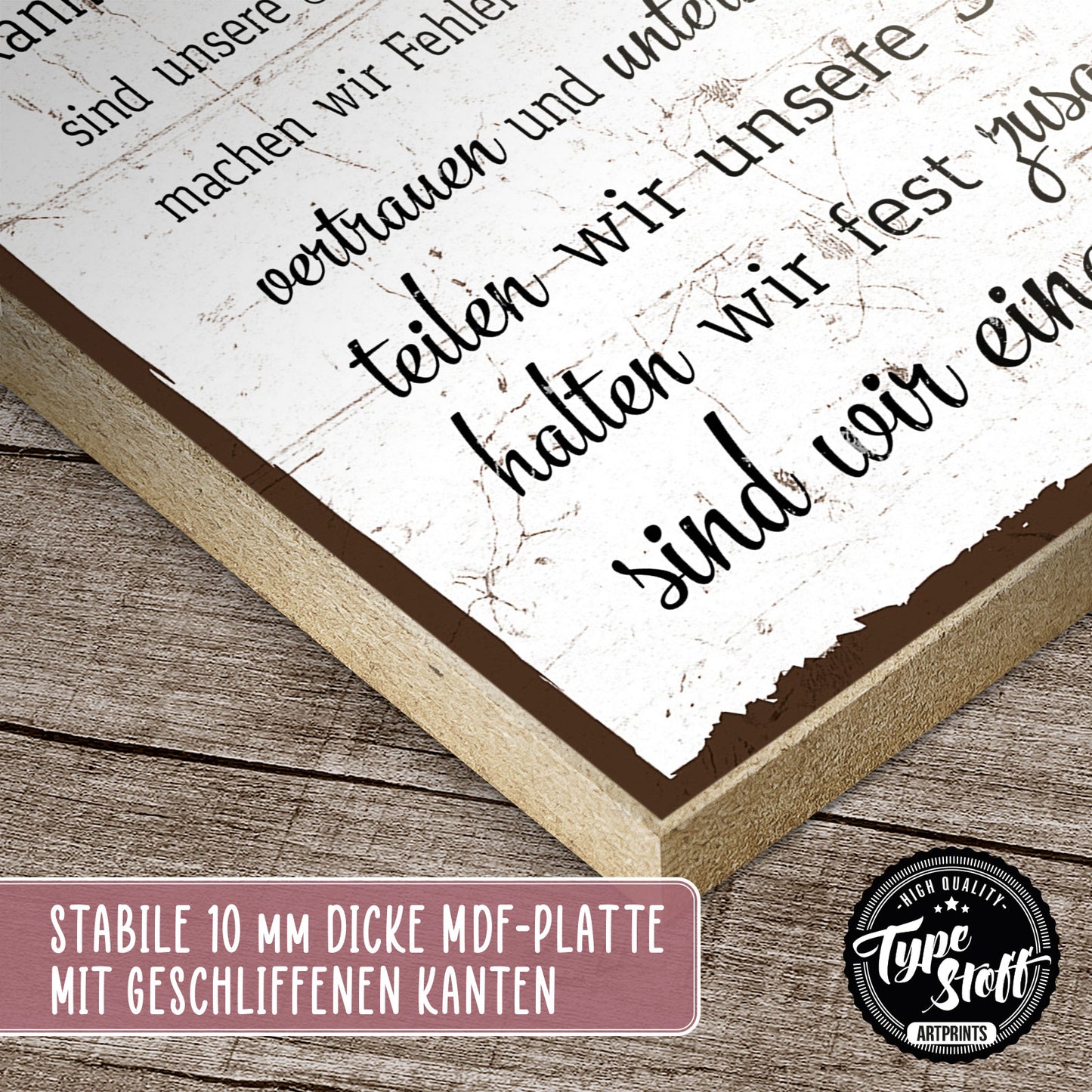 Holzschild mit Spruch - Zuhause Familie Geborgenheit – HS-GH-00058