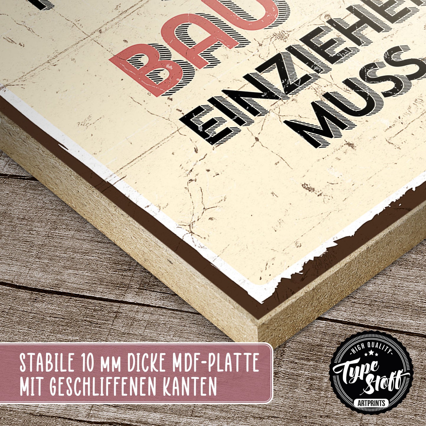 Holzschild mit Spruch - Zuhause Wohlfühlen Bauch-einziehen – HS-GH-00060