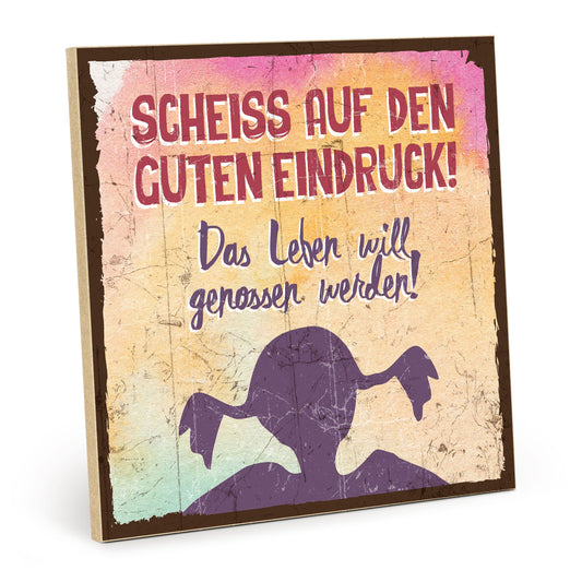 Holzschild mit Spruch - Hygge - Das Leben genießen – HS-QN-00078