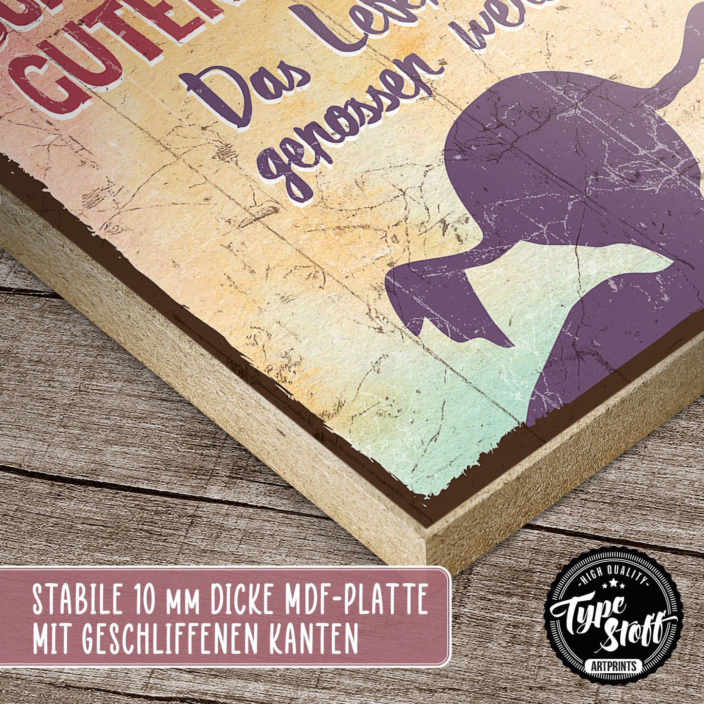 Holzschild mit Spruch - Hygge - Das Leben genießen – HS-QN-00078