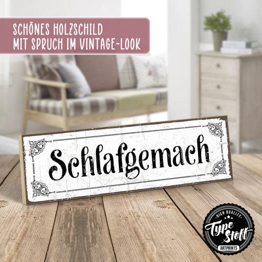 Holzschild mit Spruch - Schlafzimmer - Schlafgemach – HS-KQ-00199