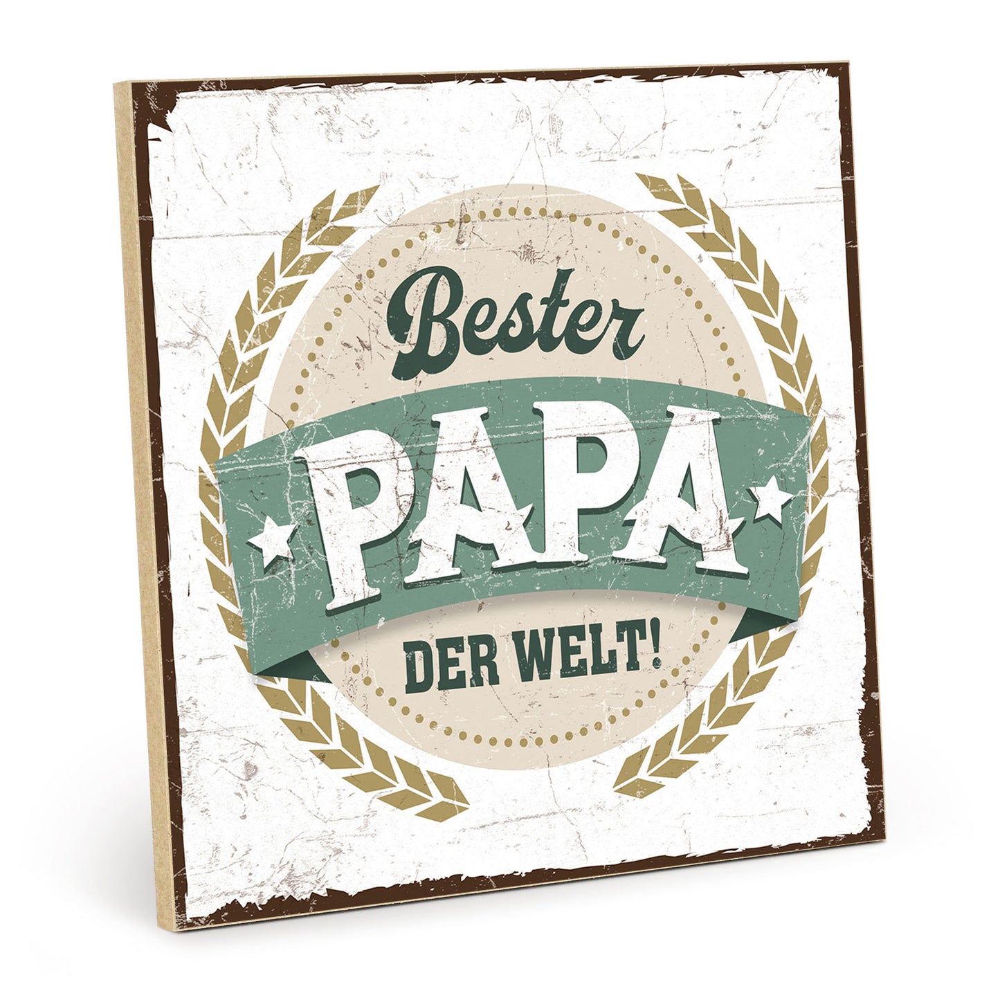 Holzschild mit Spruch - Bester Papa der Welt - HS-QN-00202