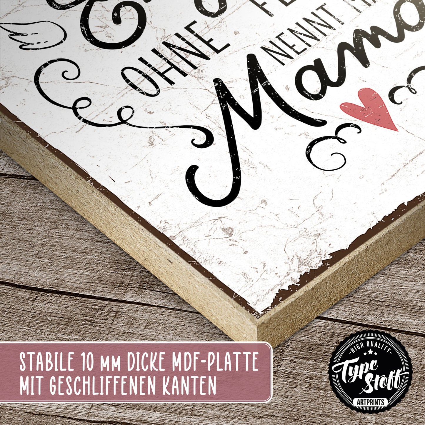 Holzschild mit Spruch - Mama - Engel ohne Flügel - HS-QN-00215