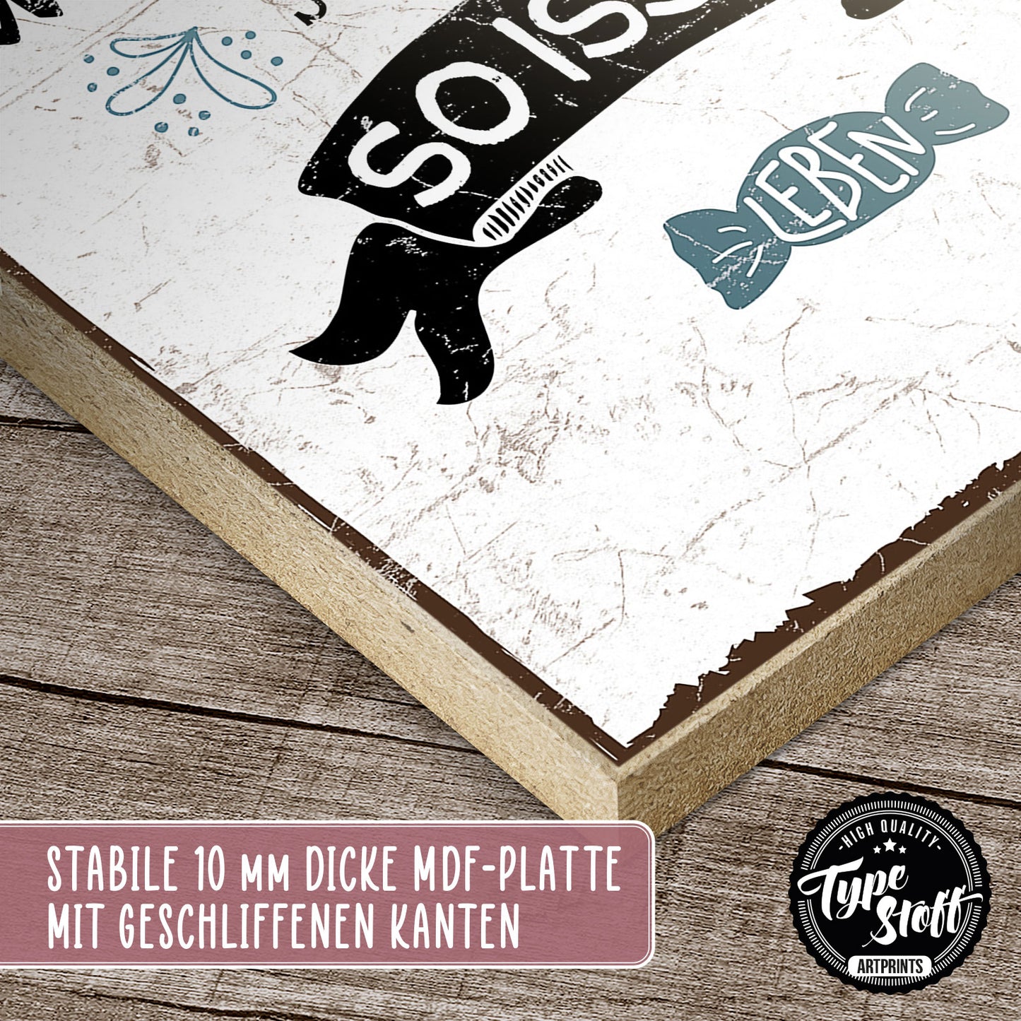 Holzschild mit Spruch - So isses Leben - Wünsch dir was - HS-GH-00223