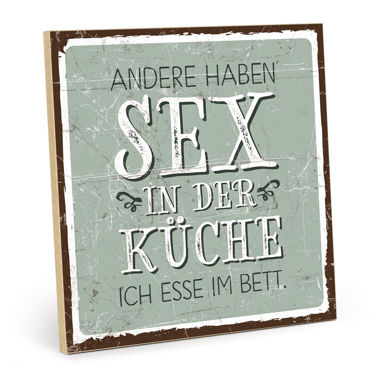 Holzschild mit Spruch - Sex in der Küche - HS-QN-00276