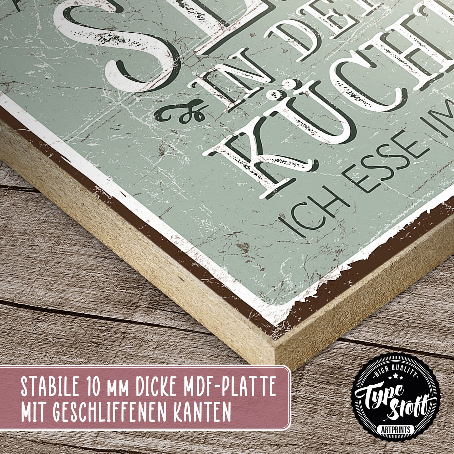 Holzschild mit Spruch - Sex in der Küche - HS-QN-00276