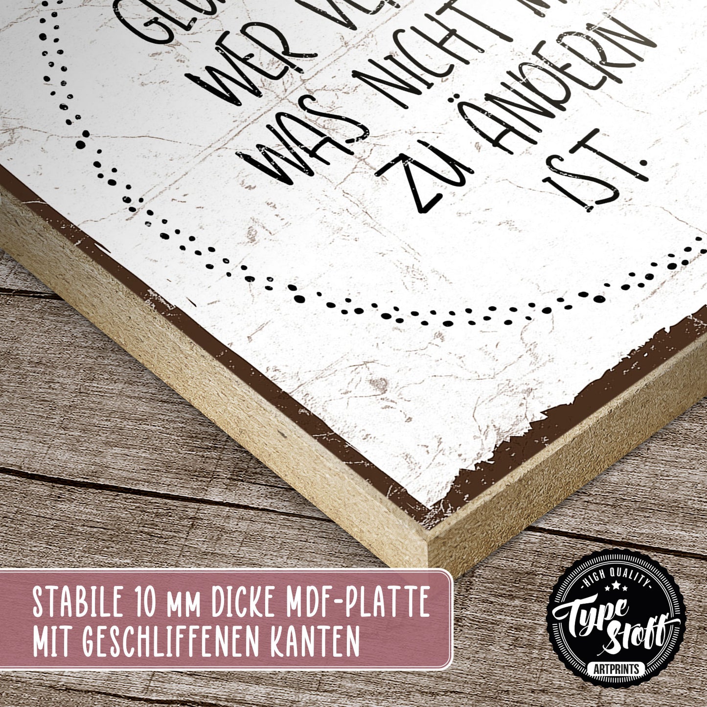 Holzschild mit Spruch - Hygge - Glück - HS-QN-00290