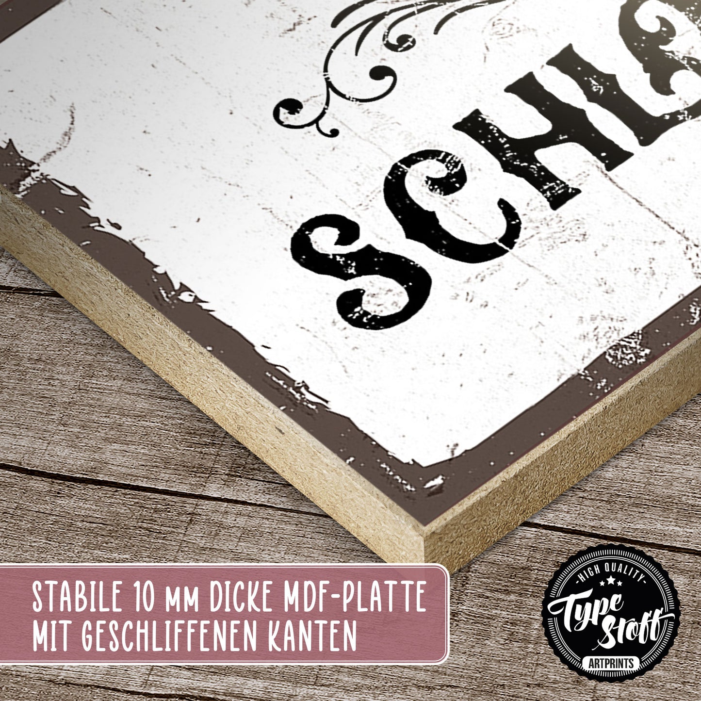 Holzschild mit Spruch - Heute keine Schlossbesichtigung - HS-KQ-00306