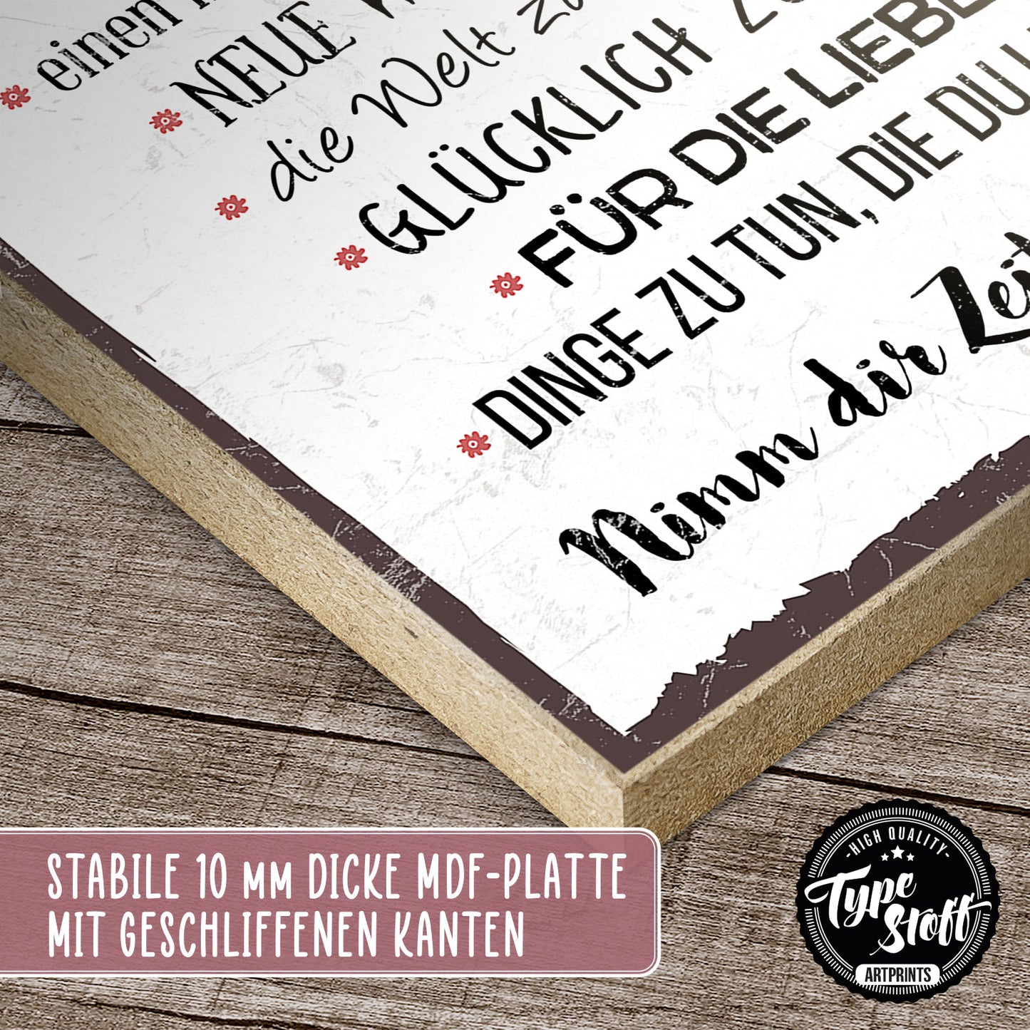 Holzschild mit Spruch - Nimm dir Zeit für die kleinen Dinge - HS-GH-00321