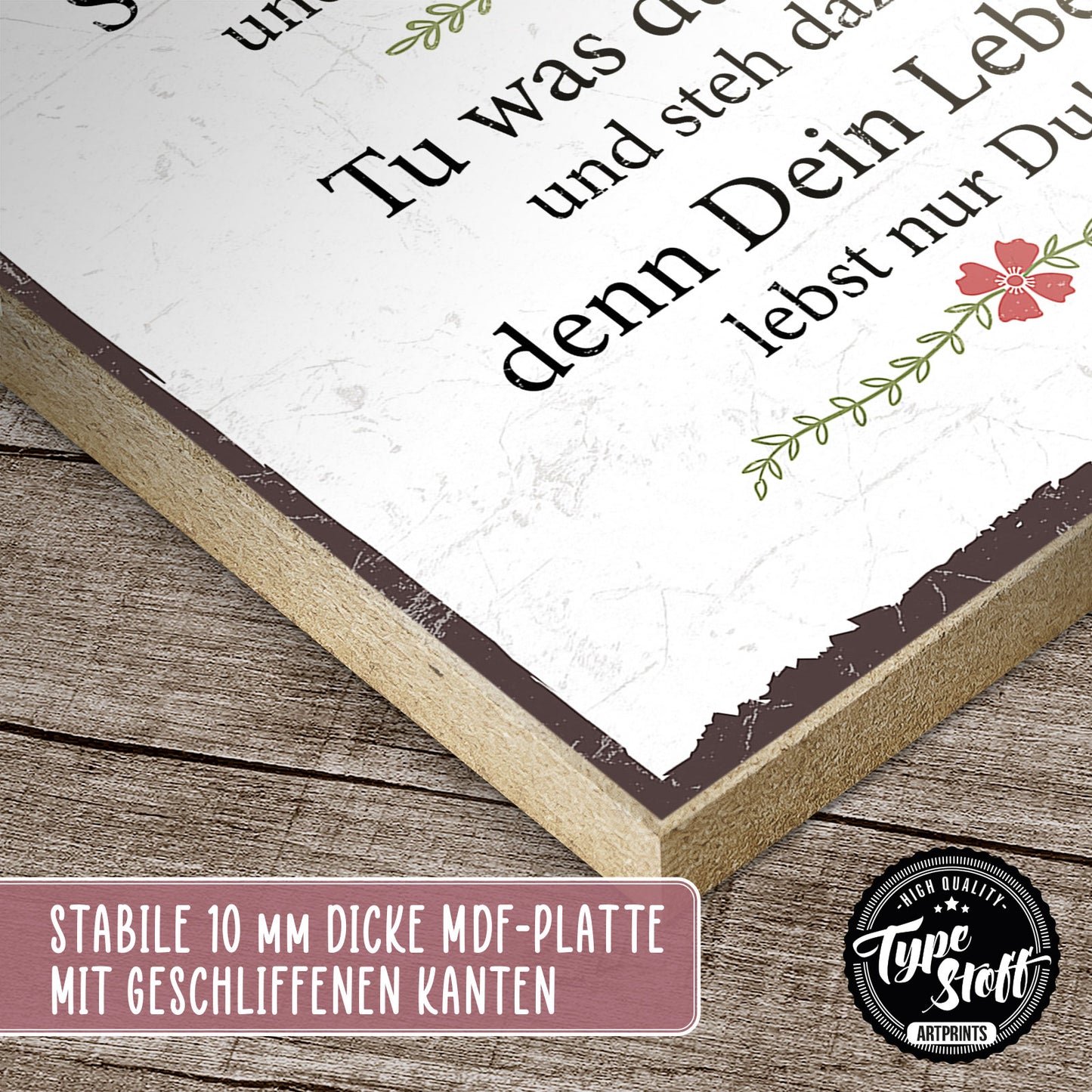 Holzschild mit Spruch - Glaube an Wunder Liebe und Glück - HS-GH-00362