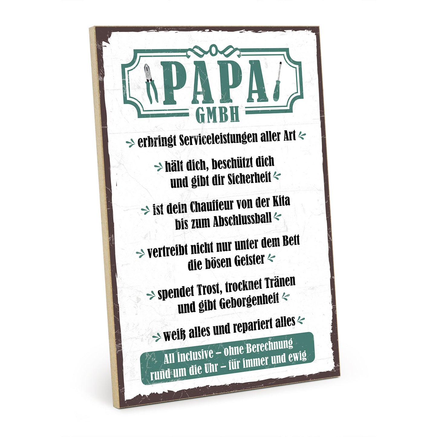 Holzschild mit Spruch - Papa GmbH - HS-GH-00381