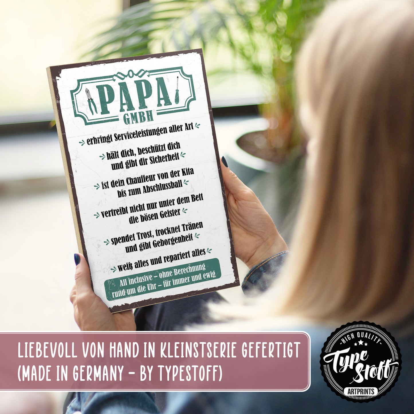 Holzschild mit Spruch - Papa GmbH - HS-GH-00381