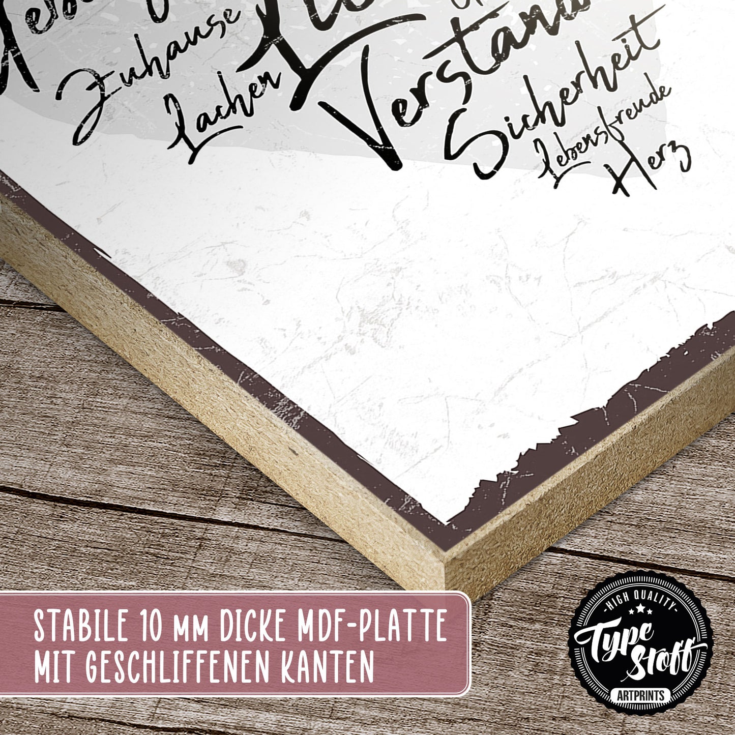 Holzschild mit Spruch - Familie Zuhause Glück Freude – HS-GH-00417