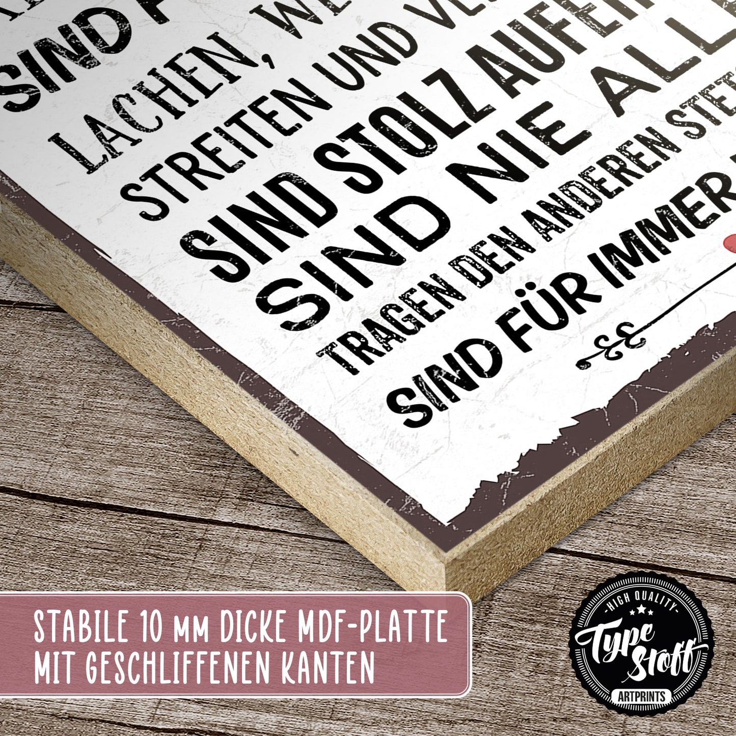 Holzschild mit Spruch - Geschwister kennen sich – HS-GH-00420