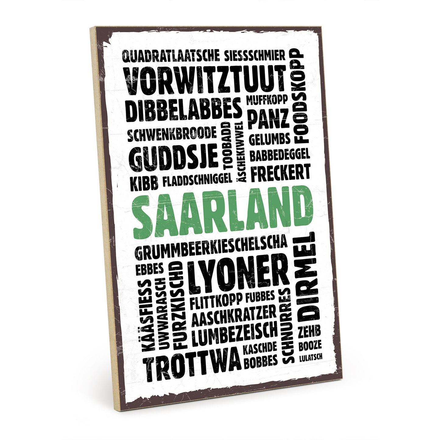Holzschild mit Spruch - Saarland wordcloud – HS-GH-00428