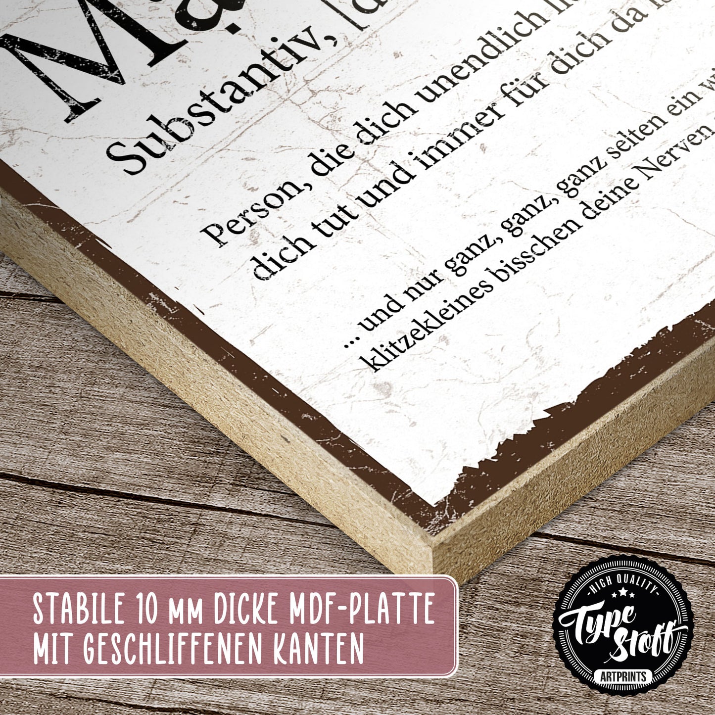 Holzschild mit Spruch - Mama Substantiv – HS-QN-00440