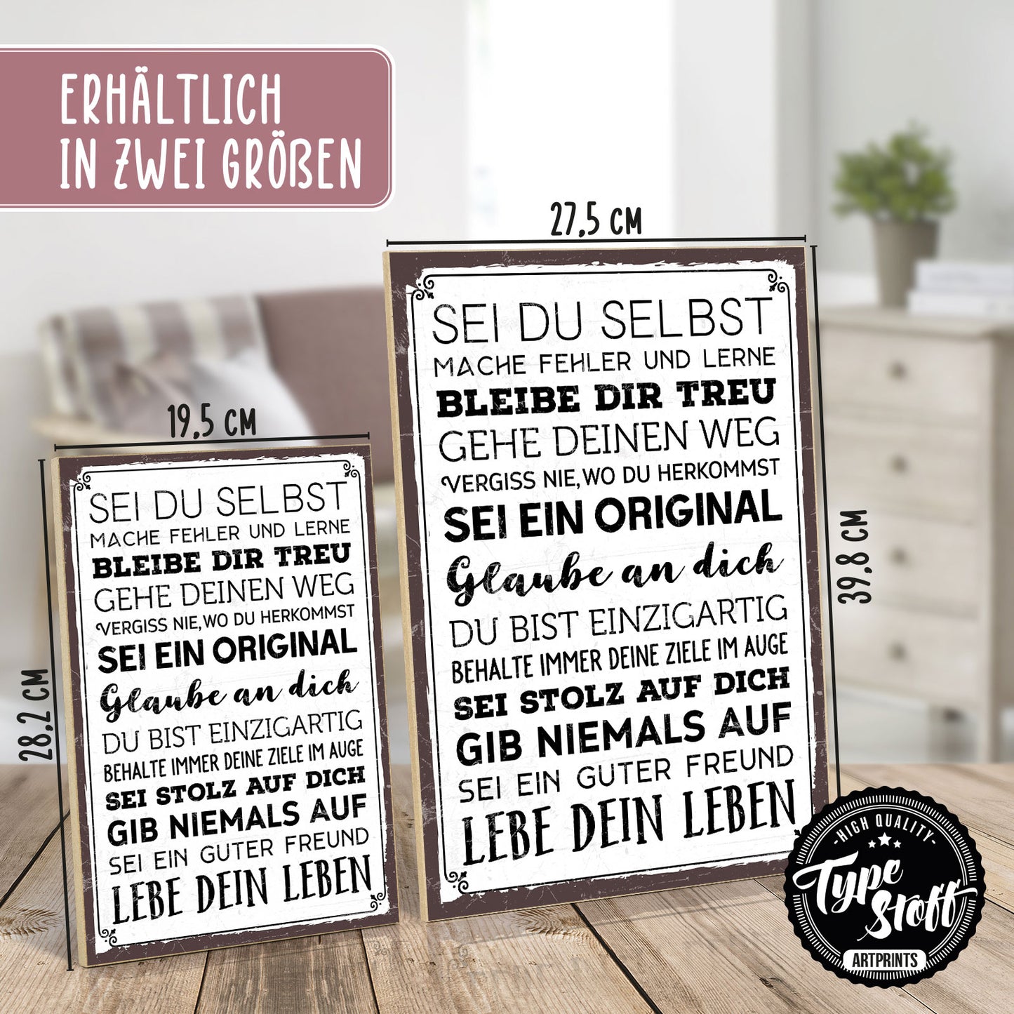 Holzschild mit Spruch - Sei du selbst und mache Fehler – GH-XH-00492