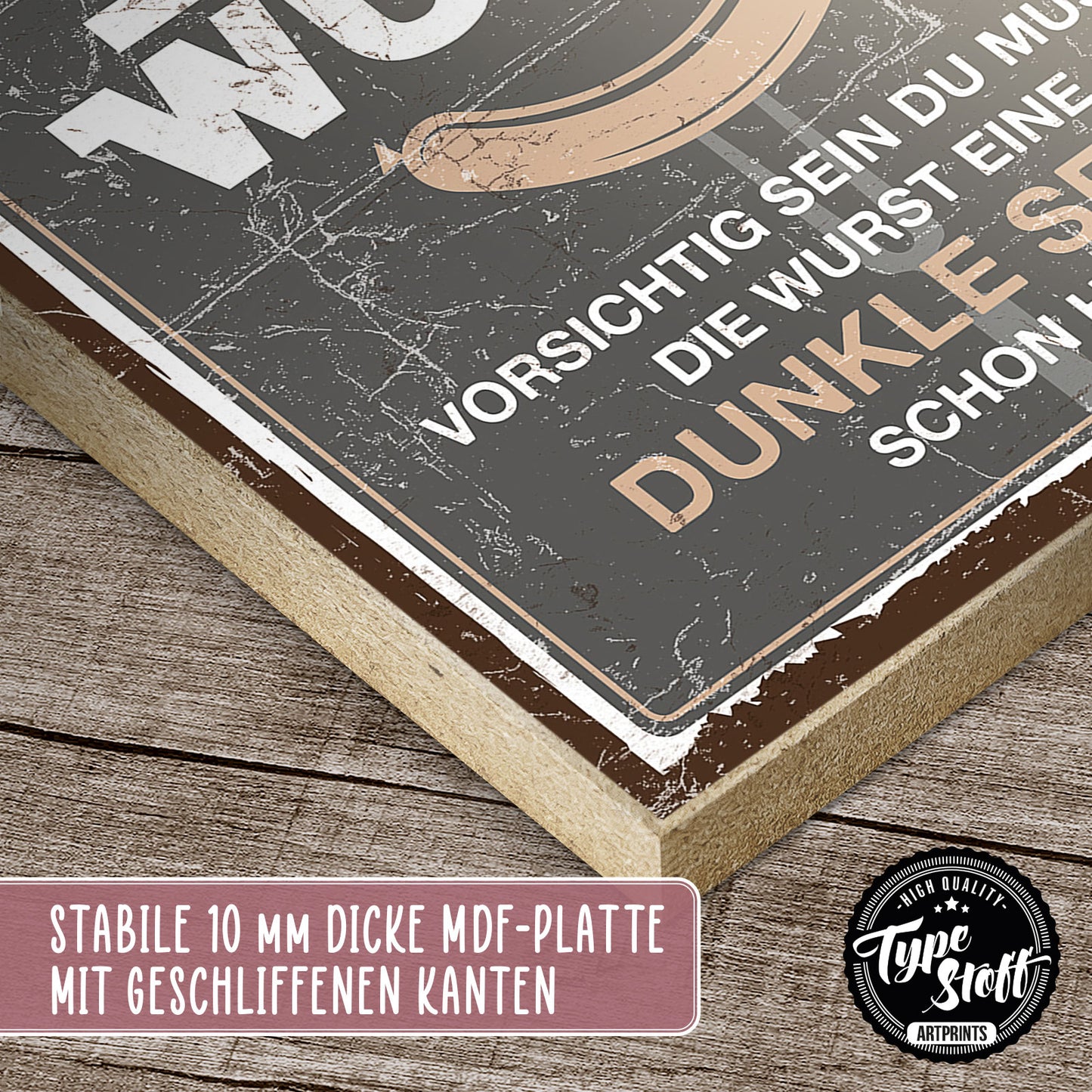 Holzschild mit Spruch - Starwurst - dunkle Seite – HS-QN-00495