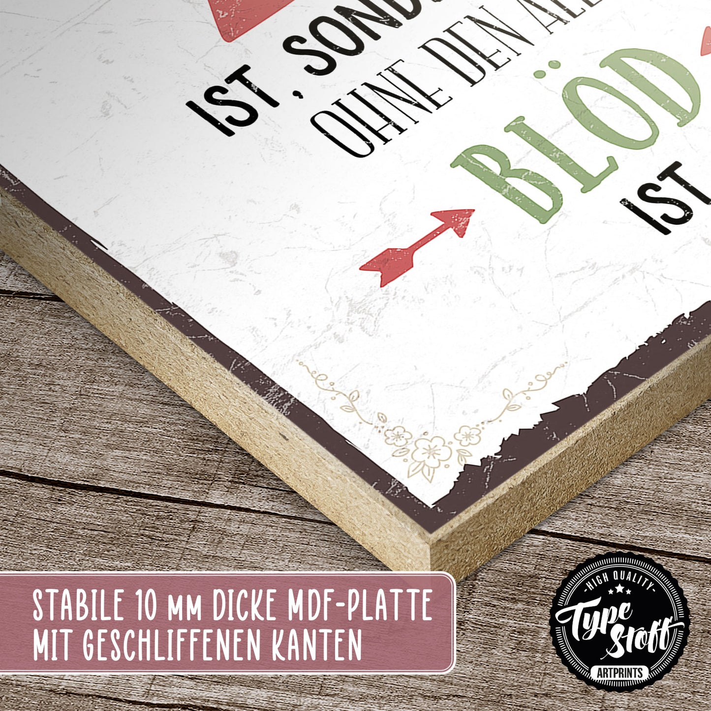 Holzschild mit Spruch - Der richtige Mensch - Liebe – HS-GH-00543