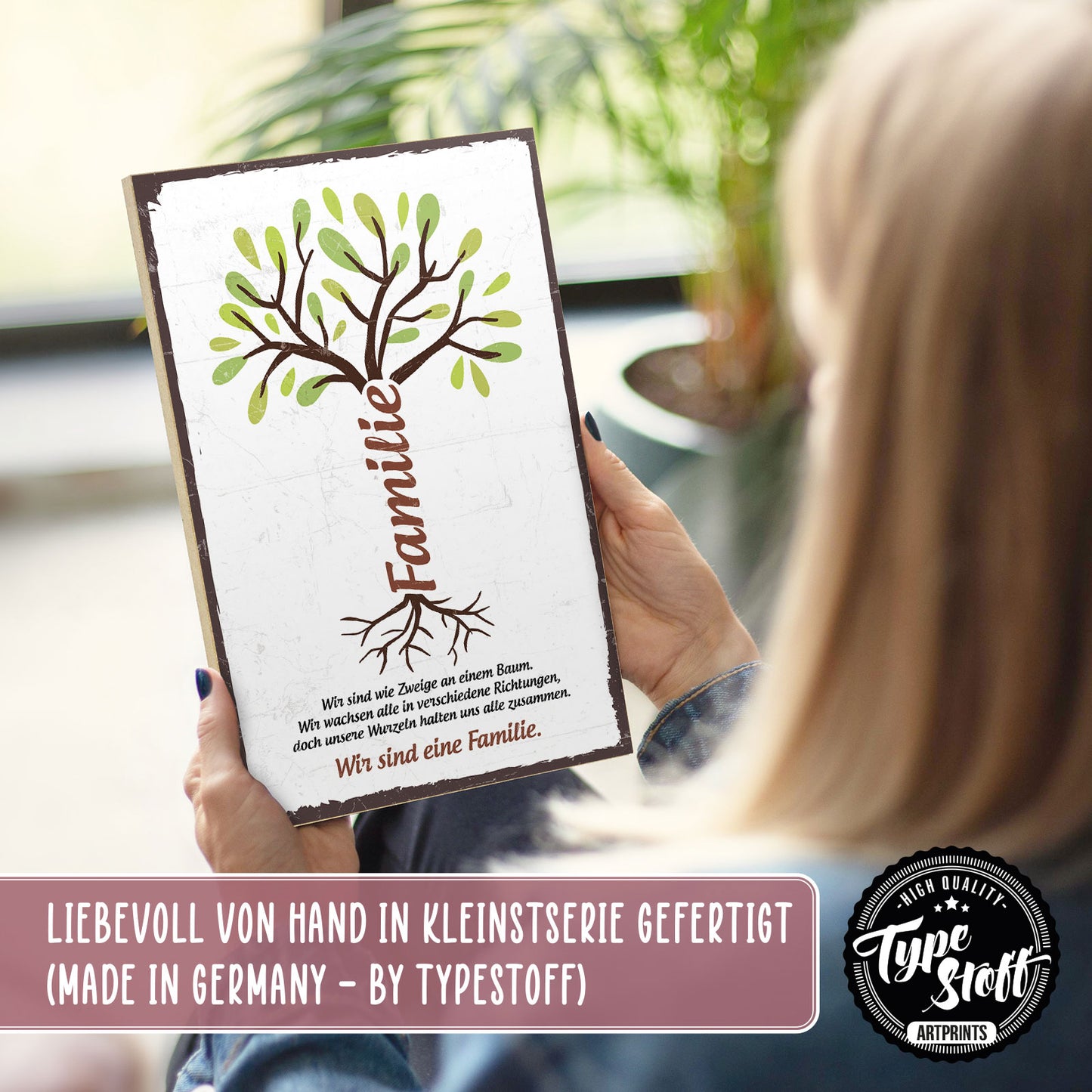Holzschild mit Spruch - Familie - wie Zweige an einem Baum – HS-GH-00559