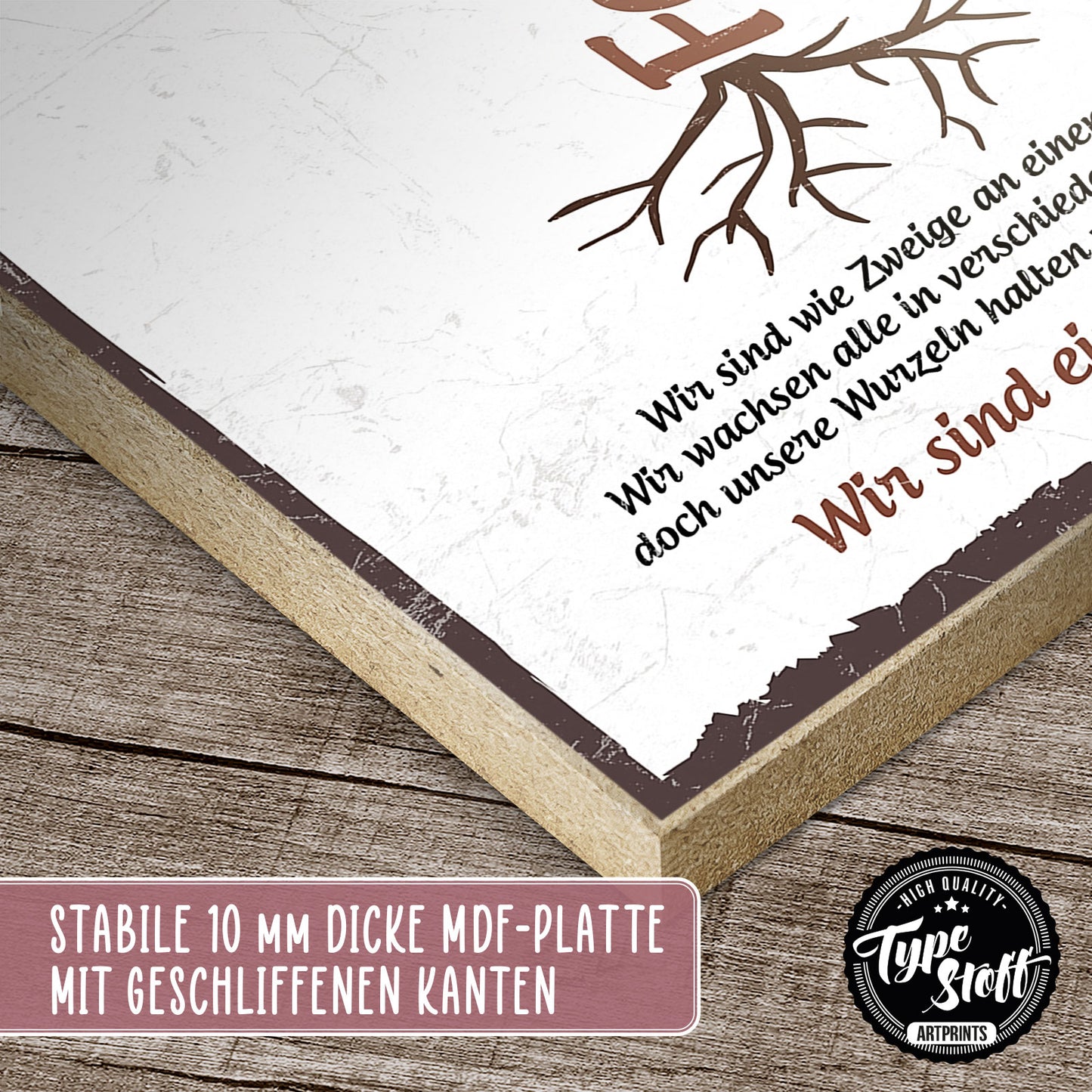 Holzschild mit Spruch - Familie - wie Zweige an einem Baum – HS-GH-00559