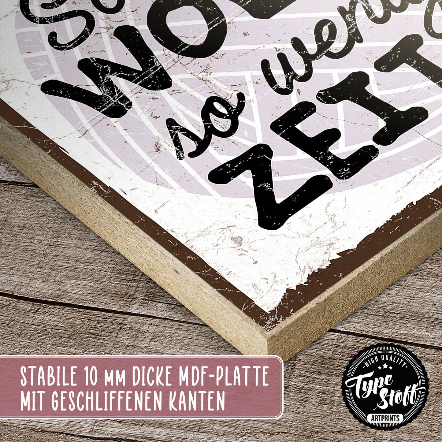 Holzschild mit Spruch - Stricken - So viel Wolle – HS-QN-00564