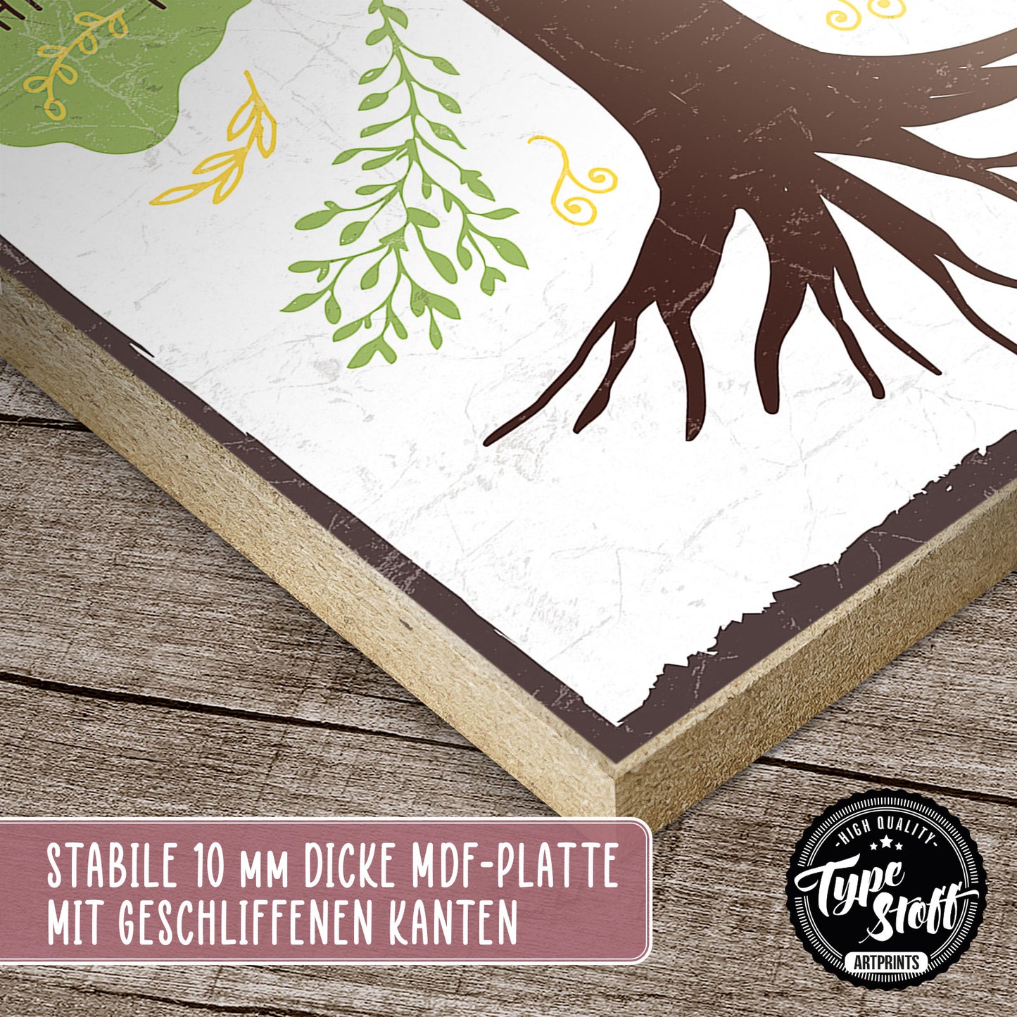 Holzschild mit Spruch - Famiie - wie Zweige an einem Baum – HS-GH-00567