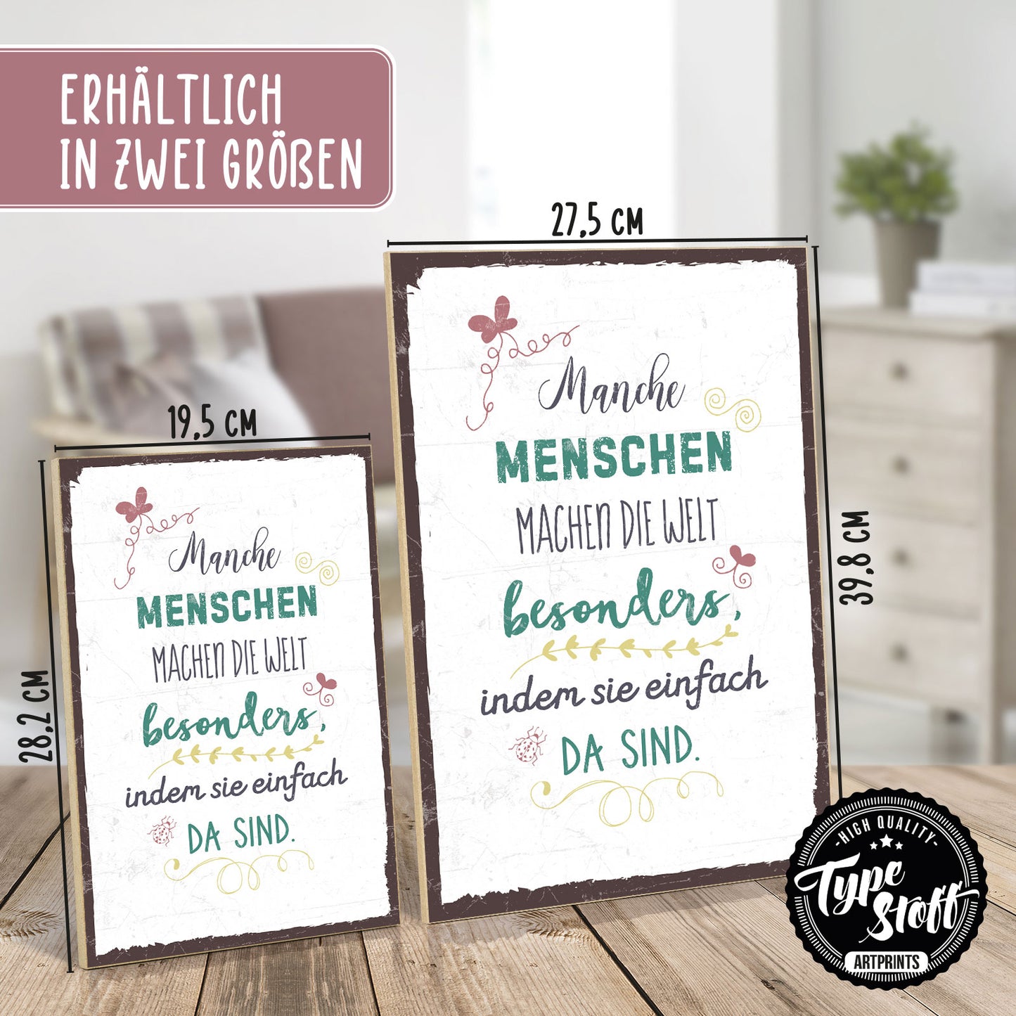 Holzschild mit Spruch - Freunde machen die Welt besonders – HS-GH/XH-00573