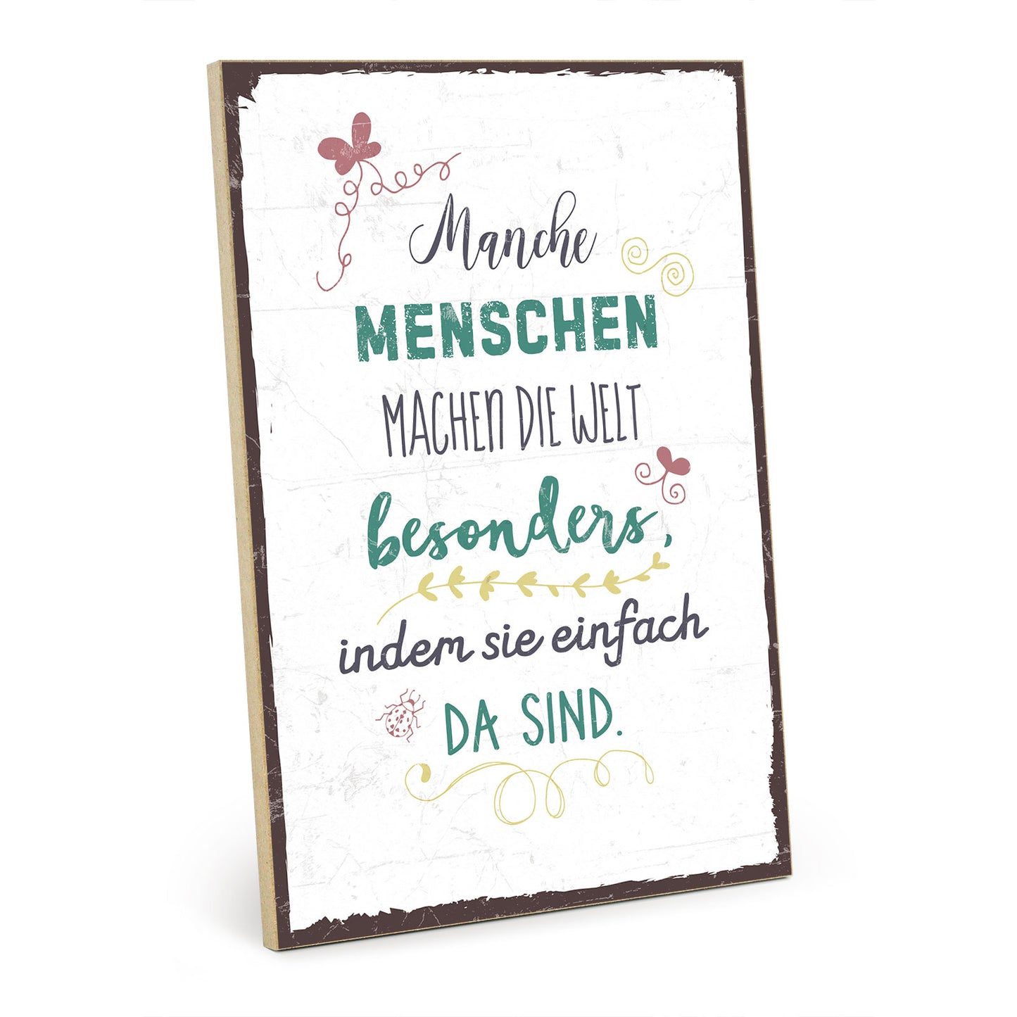 Holzschild mit Spruch - Freunde machen die Welt besonders – HS-GH/XH-00573