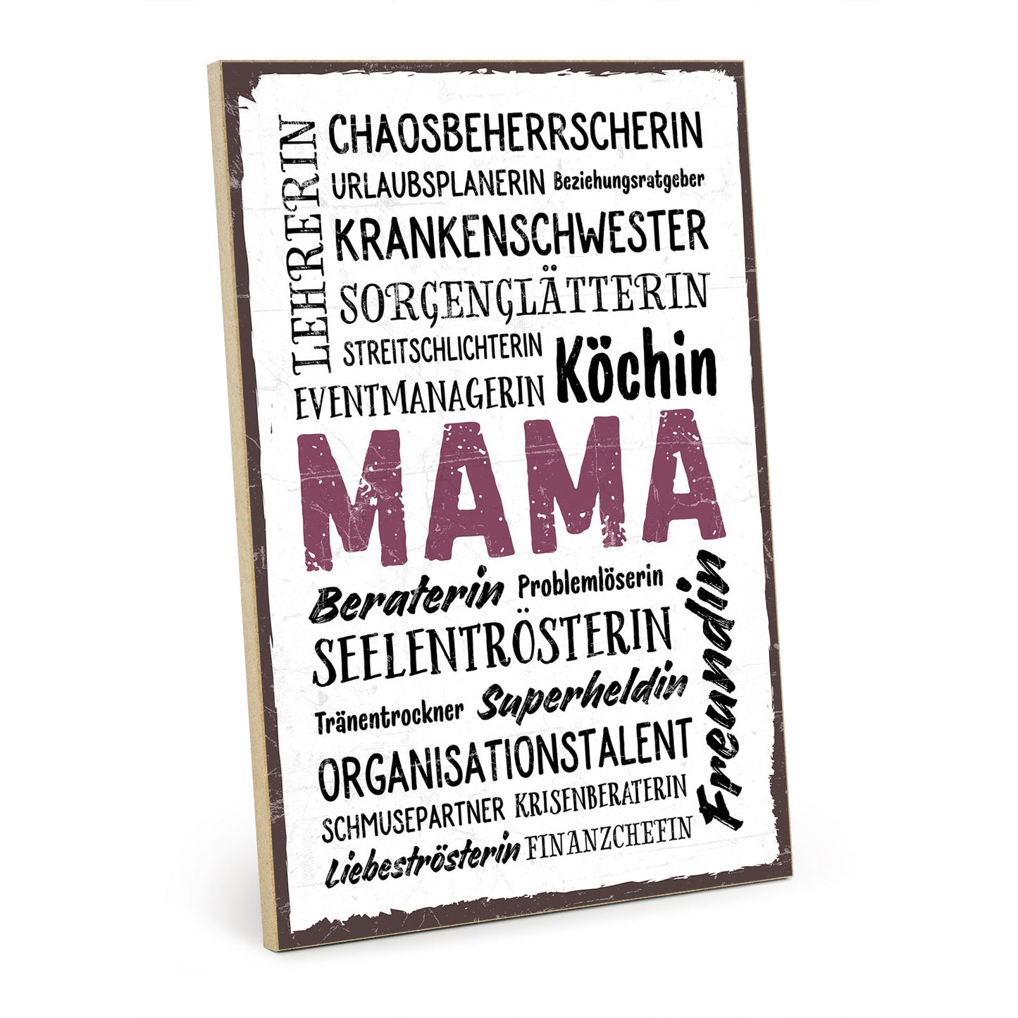 Holzschild mit Spruch - Mama wordcloud - HS-GH-00583