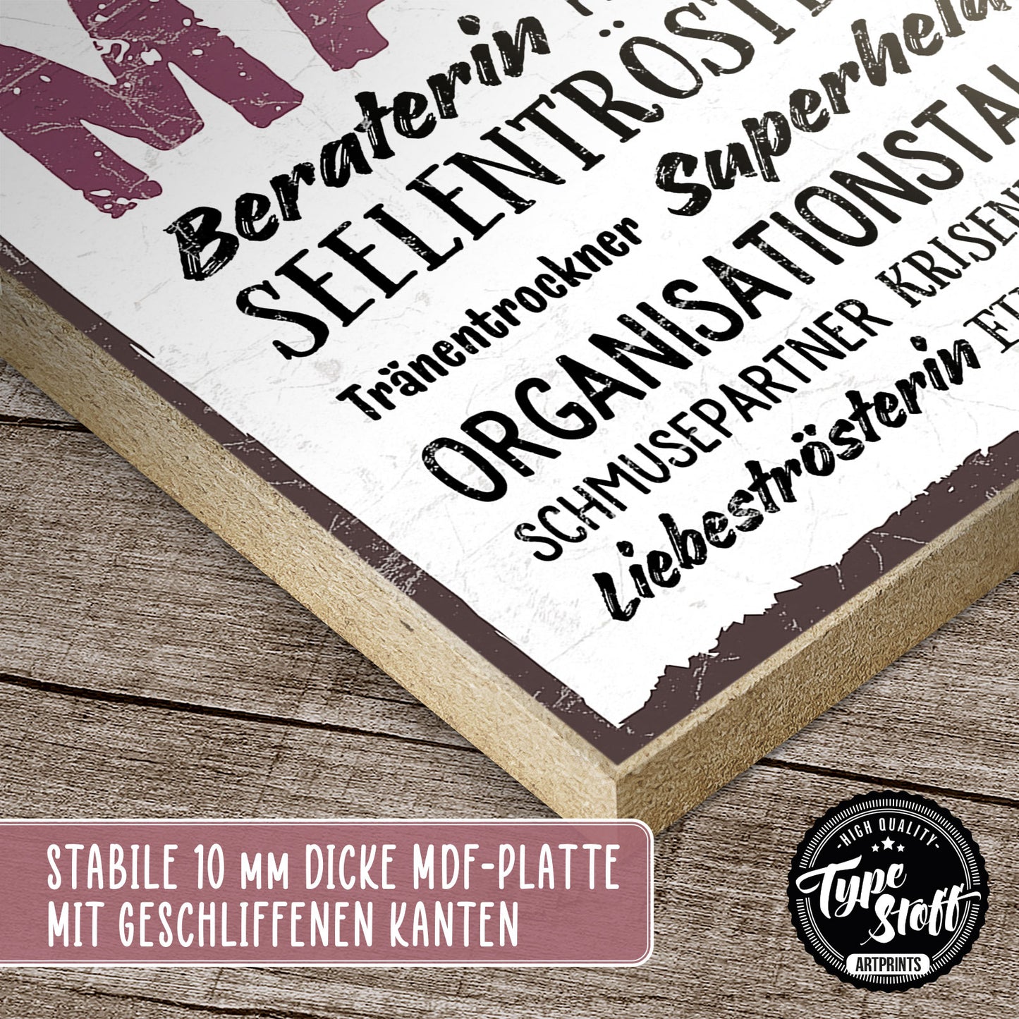 Holzschild mit Spruch - Mama wordcloud - HS-GH-00583