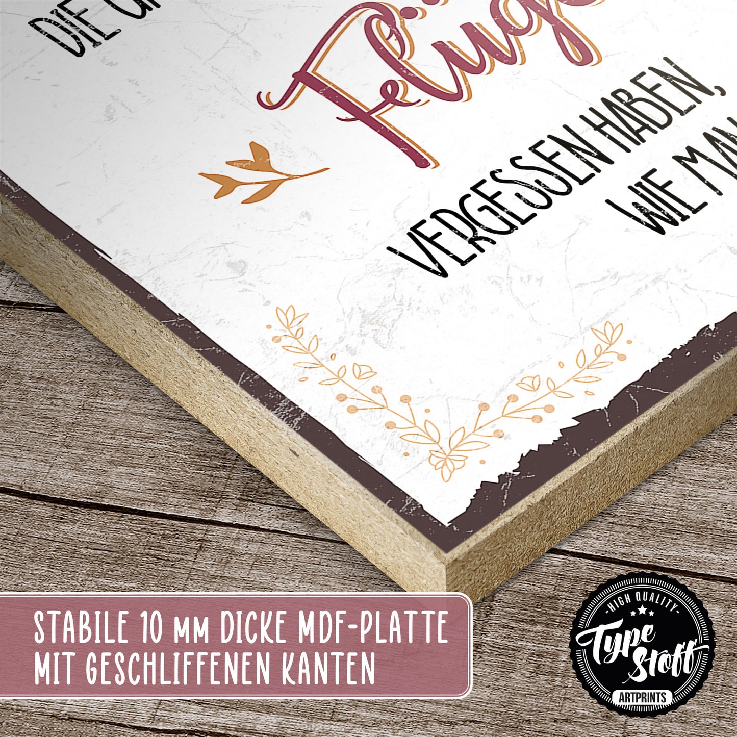 Holzschild mit Spruch - Freunde sind Engel - Flügel-Fliegen – HS-GH-00606