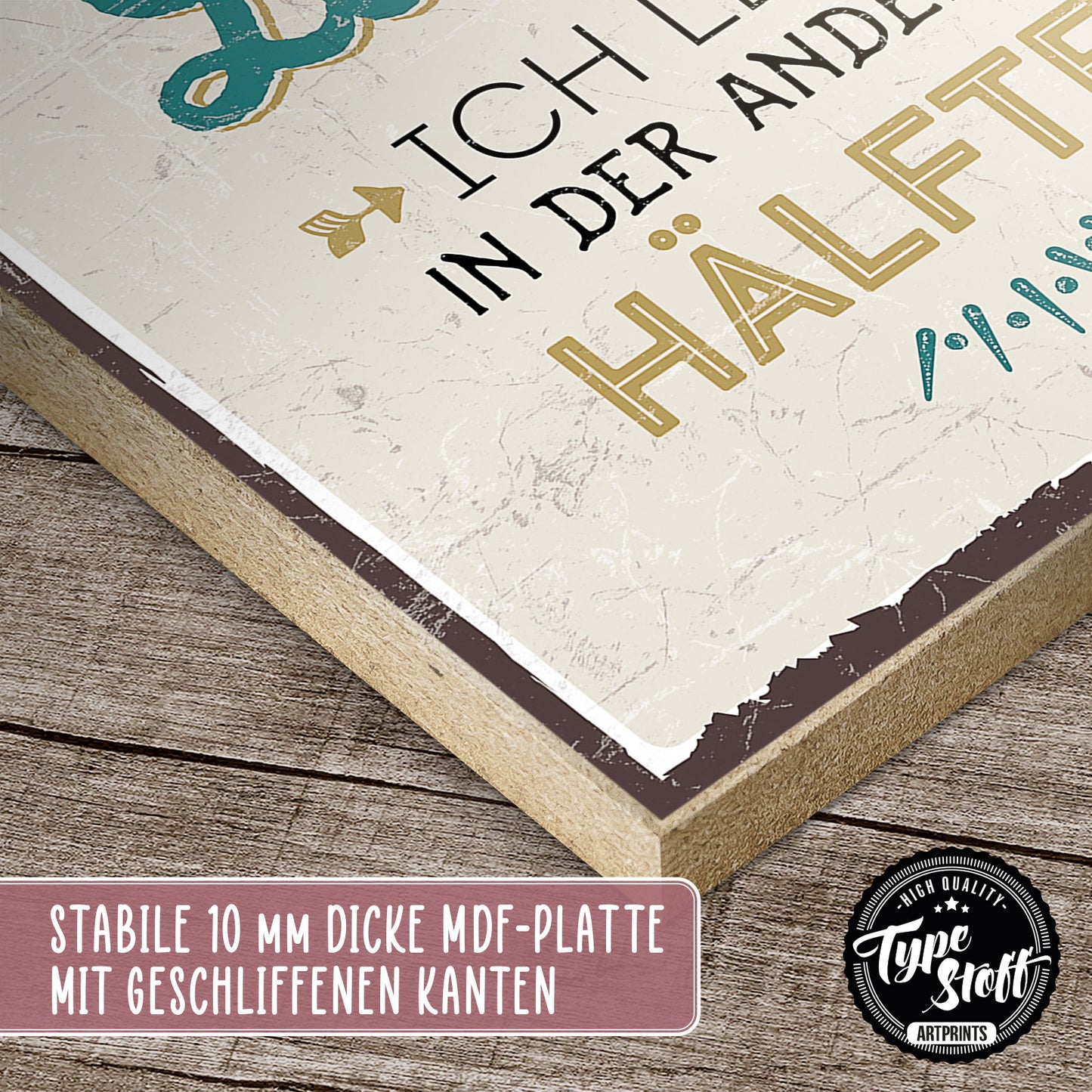 Holzschild mit Spruch - Ordnung ist das halbe Leben - HS-GH-00621