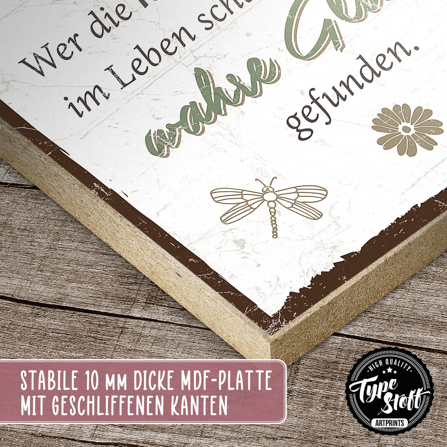 Holzschild mit Spruch - Hygge - Die kleinen Dinge schätzen – HS-QN-00628