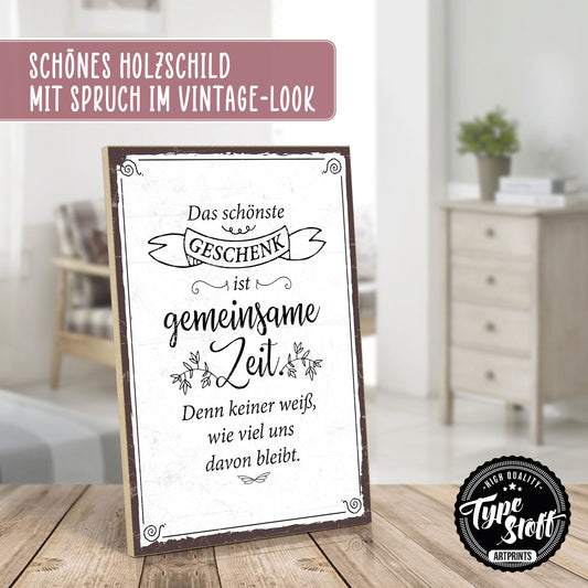 Holzschild mit Spruch - Liebe Freundschaft - gemeinsame Zeit - HS-GH-00639