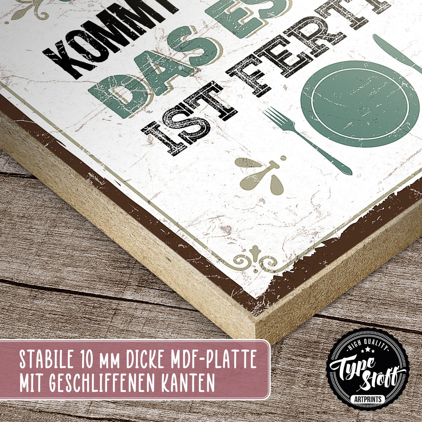 Holzschild mit Spruch - Küche - Kinder kommt nörgeln - HS-QN-00645