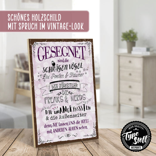 Holzschild mit Spruch - Hygge - Poeten Träumer Künstler – HS-GH-00689