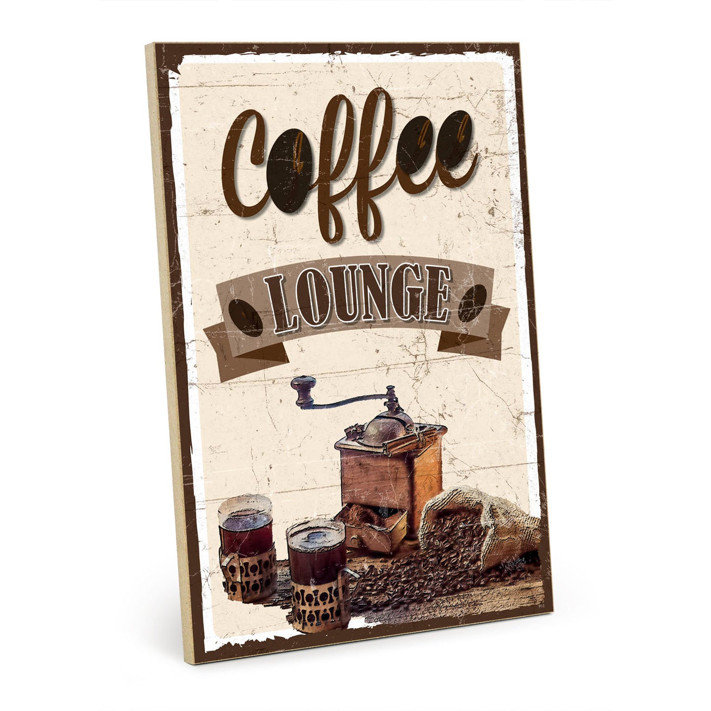 Holzschild mit Spruch - Kaffee - Coffee-Lounge – HS-GH-00720