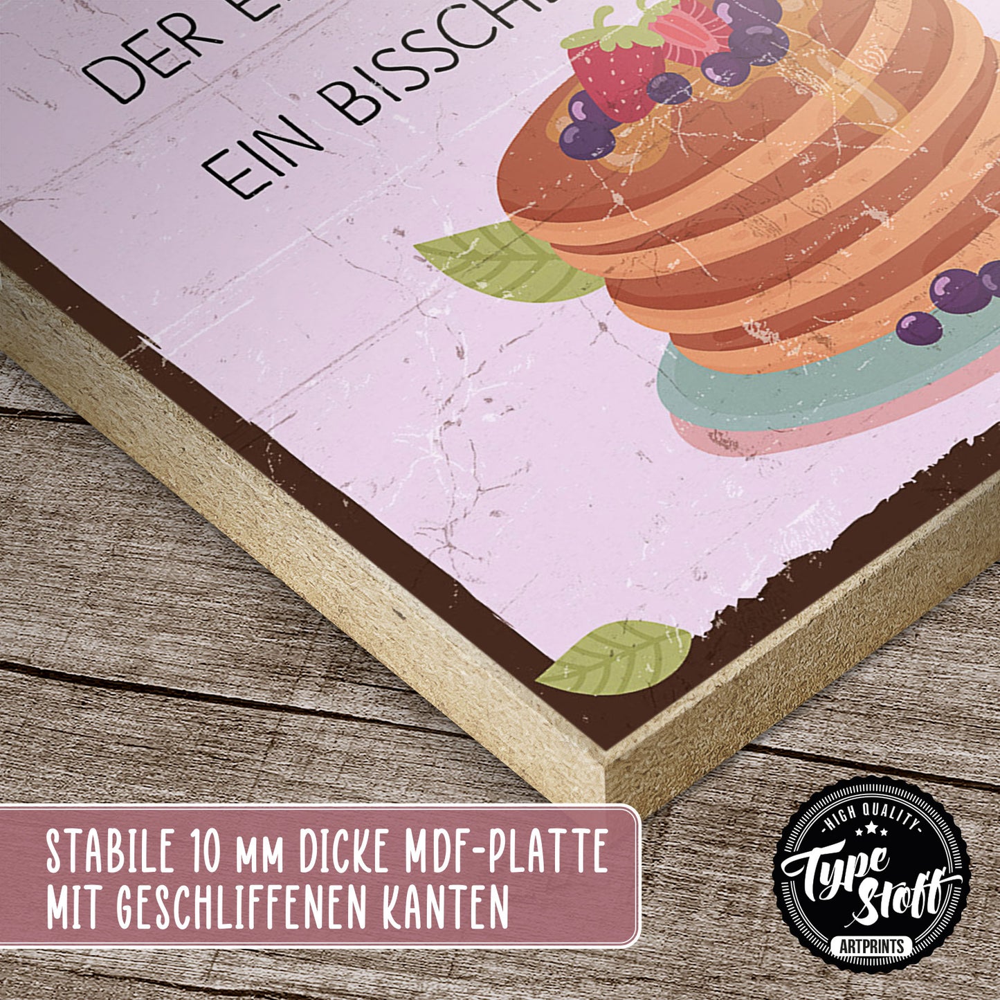 Holzschild mit Spruch - Geschwister sind wie Pfannkuchen – HS-GH-00763