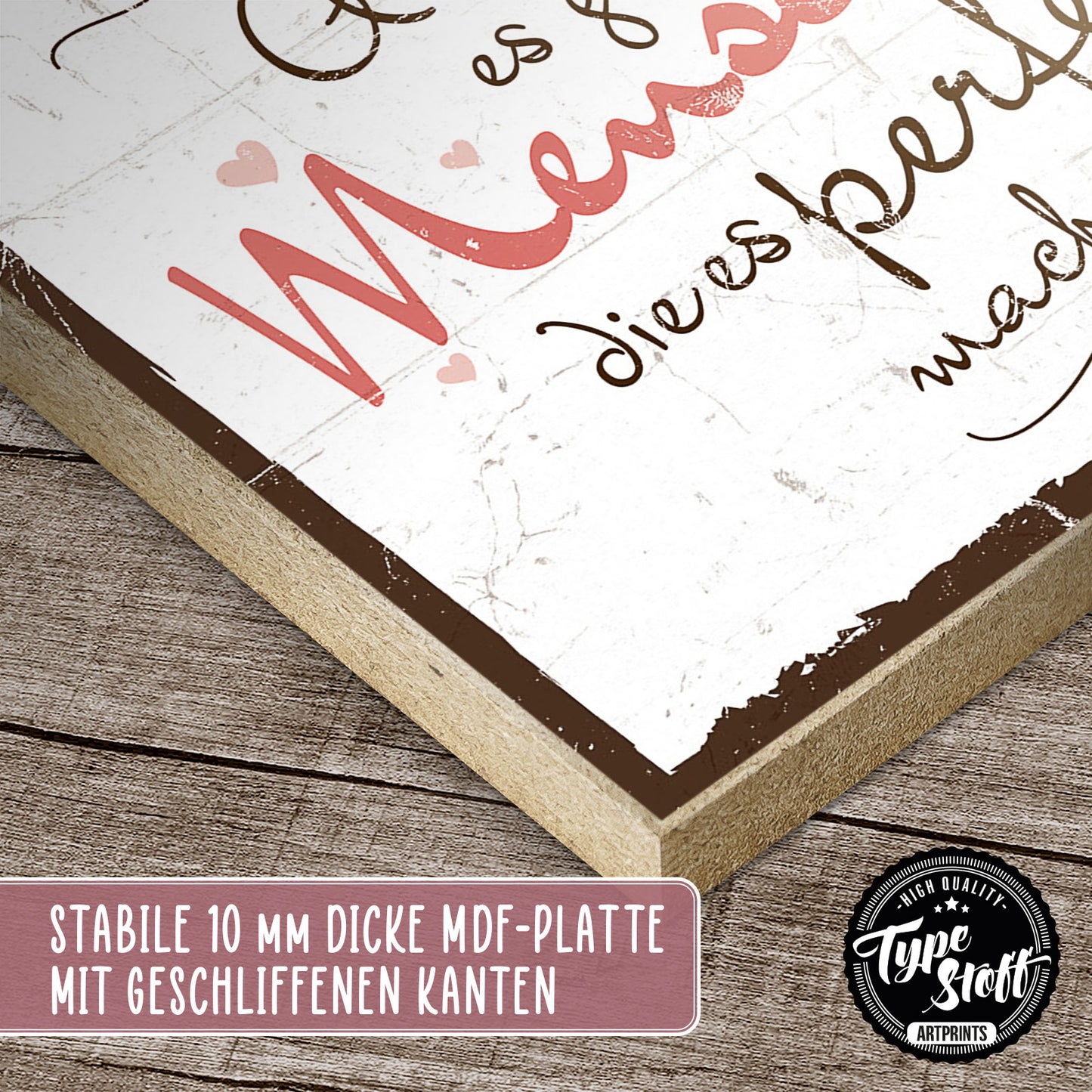 Holzschild mit Spruch - Freunde - Leben ist nicht perfekt – HS-GH-00766