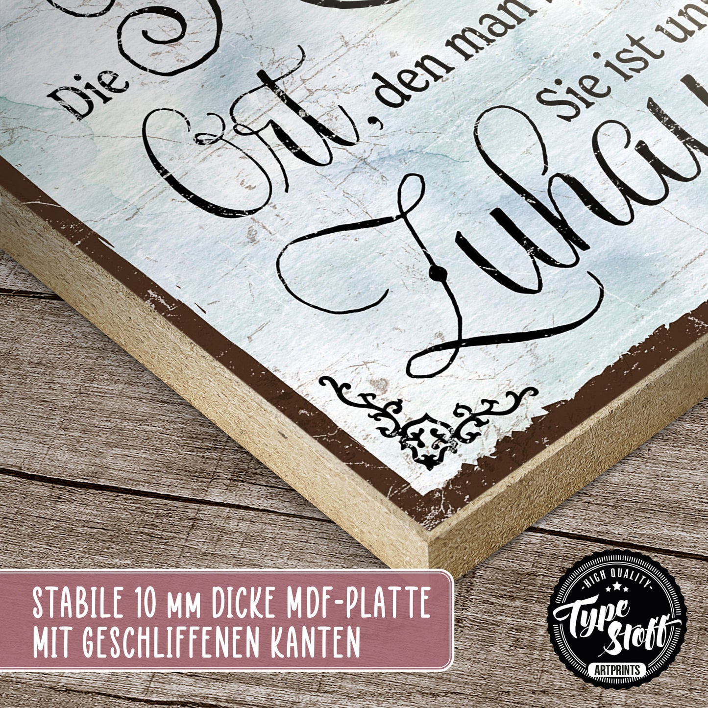 Holzschild mit Spruch - Die Natur ist unser Zuhause – HS-QN-00831