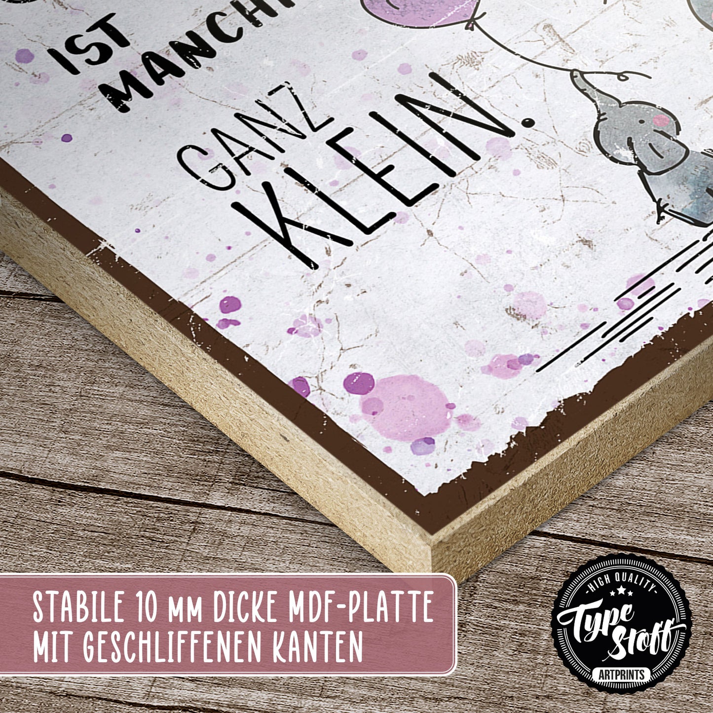 Holzschild mit Spruch - Großes Glück manchmal ganz klein – HS-GH-00835