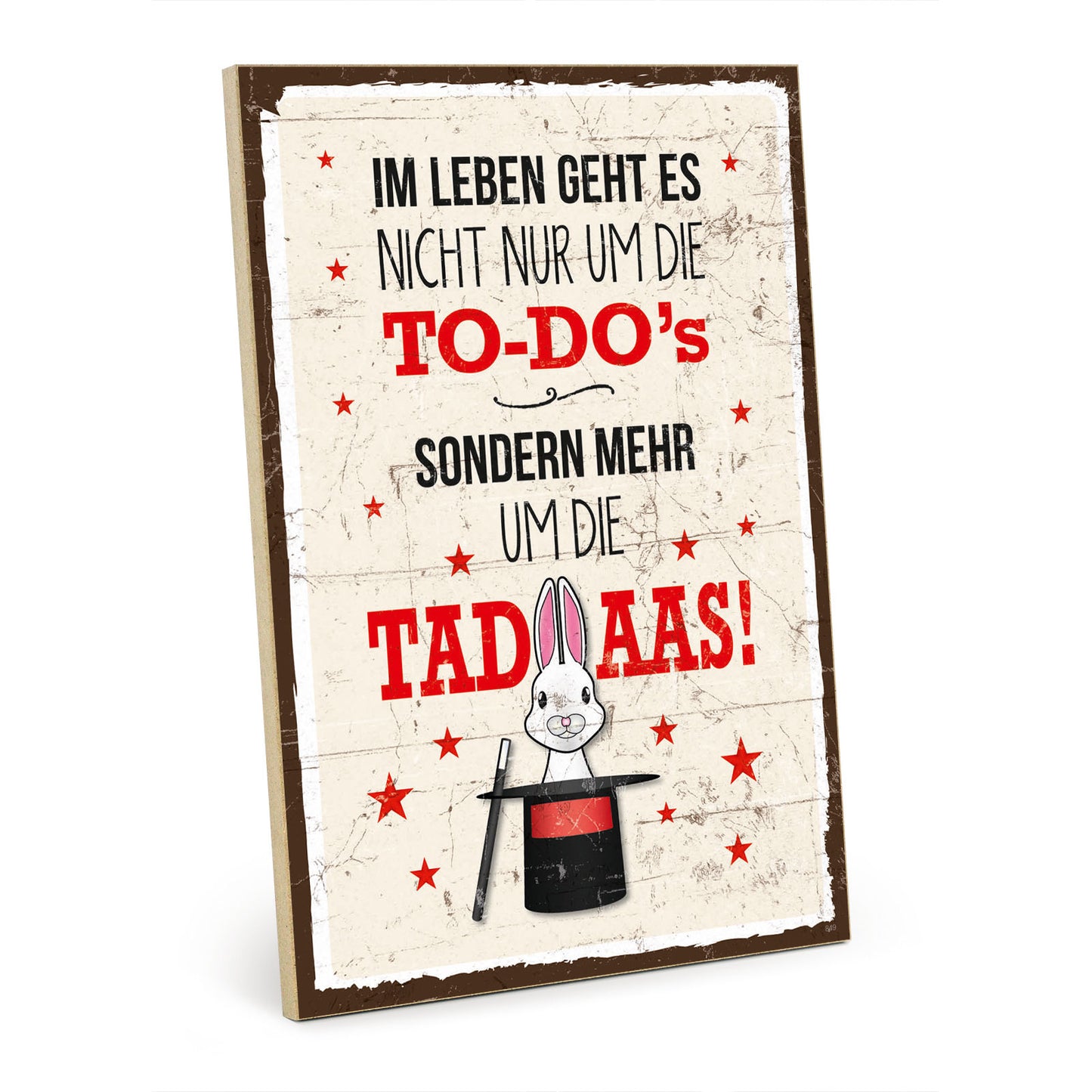 Holzschild mit Spruch - Hygge - To do und Tada – HS-GH-00849