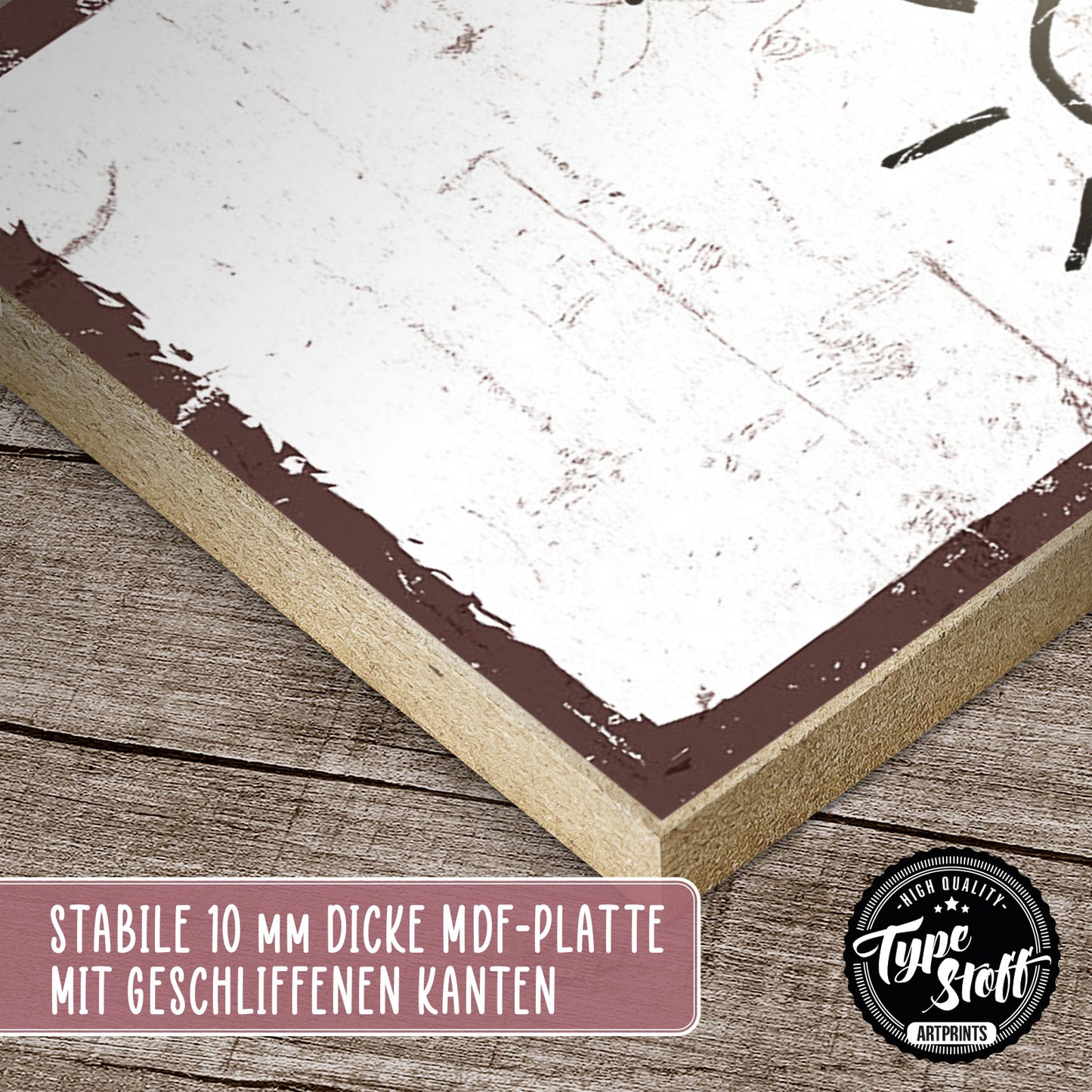 Holzschild mit Spruch - Frau - Simple woman – HS-KQ-00857