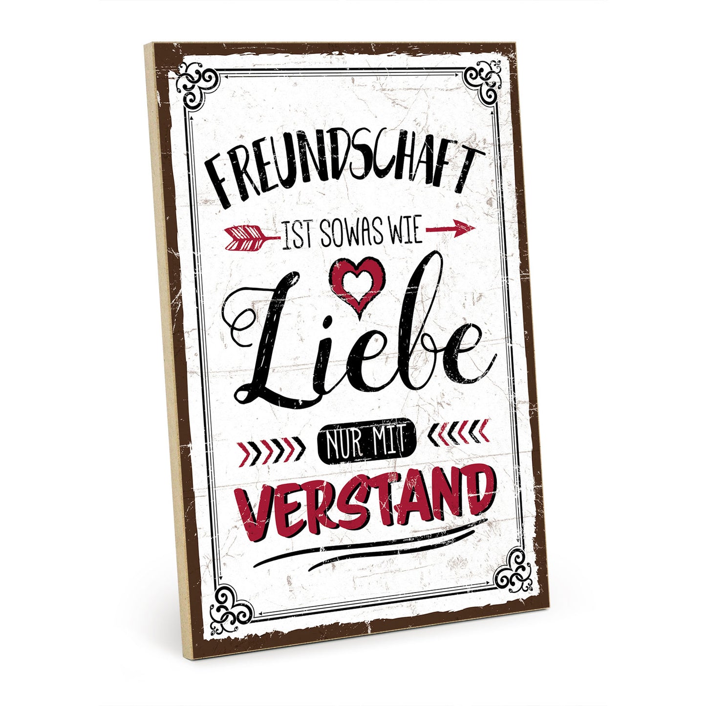 Holzschild mit Spruch - Freundschaft is so was wie Liebe – HS-GH-00863
