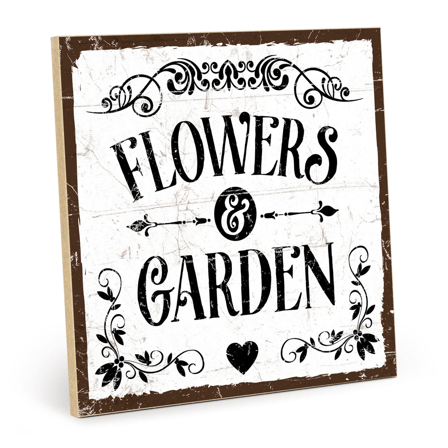 Holzschild mit Spruch - Garten - Flowers and garden – HS-QN-00868