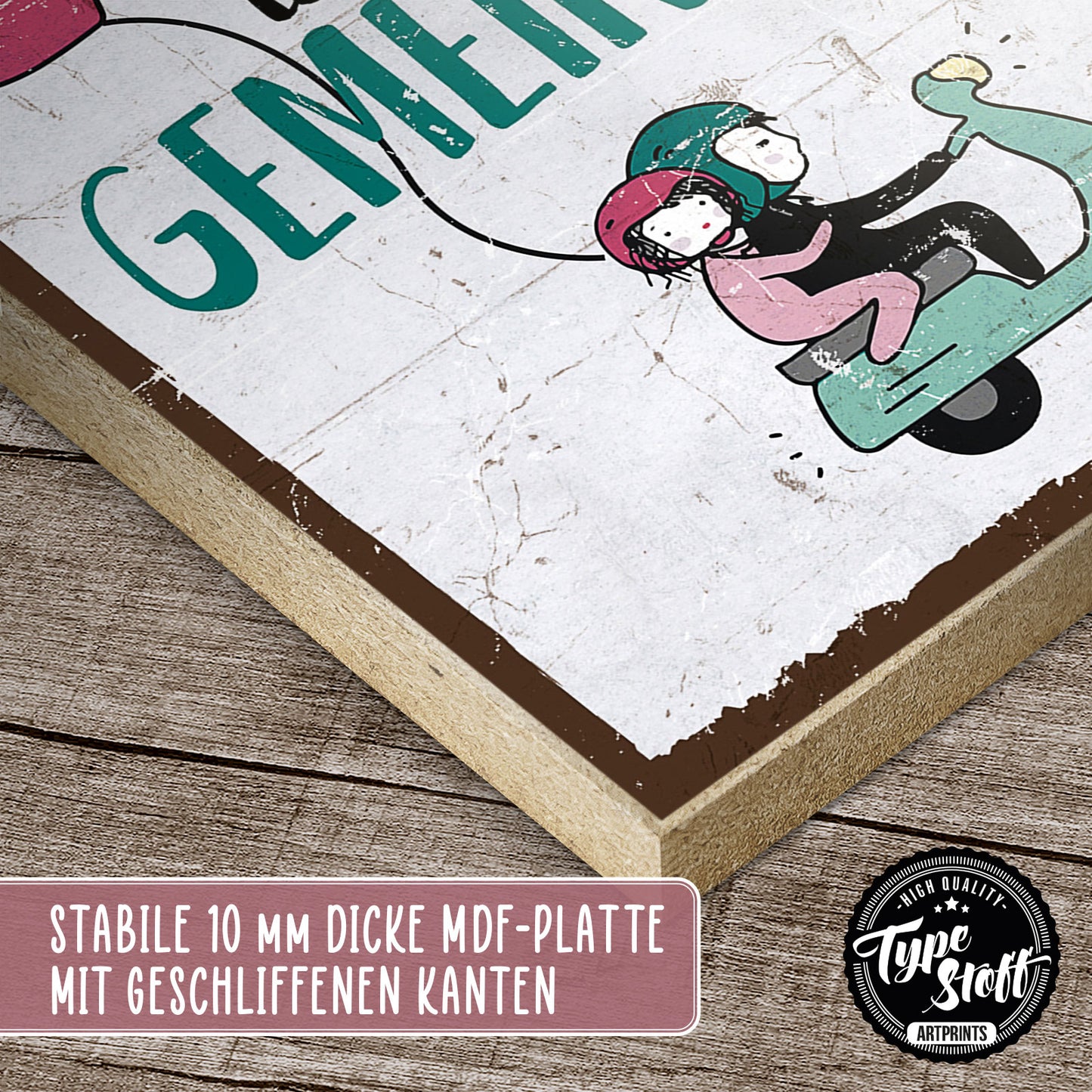 Holzschild mit Spruch - Der schönste Weg ist der gemeinsame – HS-GH-00877
