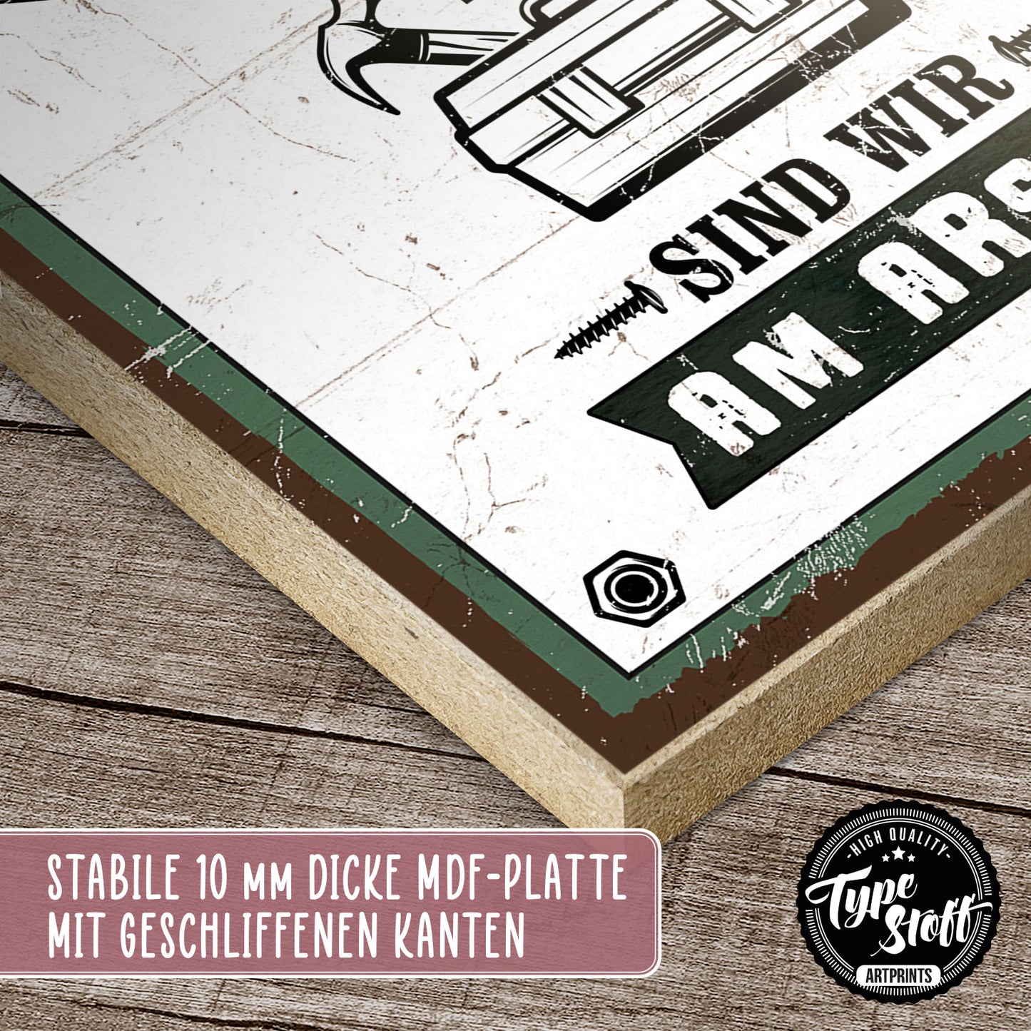 Holzschild mit Spruch - Wenn Papa es nicht reparieren kann – HS-GH-00897