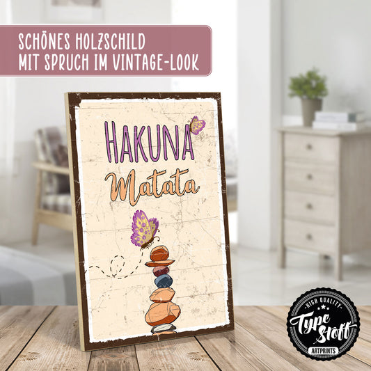 Holzschild mit Spruch - Hygge - Hakuna Matata – HS-GH-00902